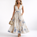 Rowella - Elegant Pleated Maxi Dress