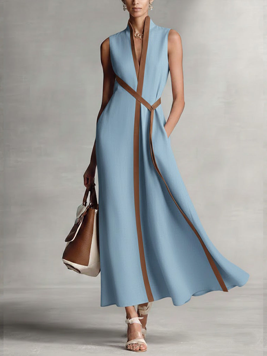 Madelyn | Sleeveless Linen Blend Midi Dress